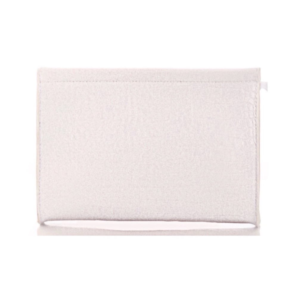 Ivory Faux Reptile Skin Clutch